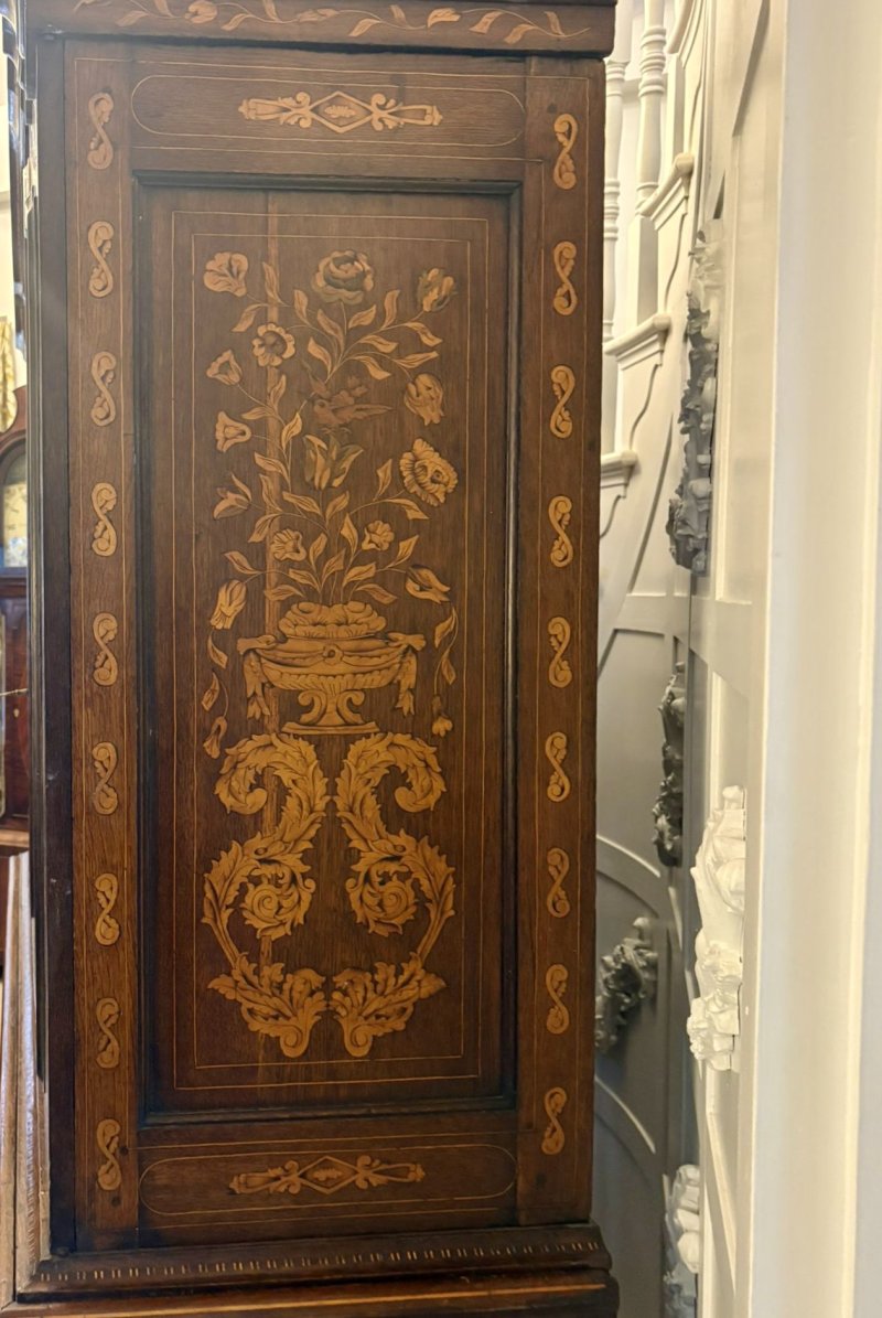 Antique Dutch Marquetry Walnut Linen Press/Cupboard